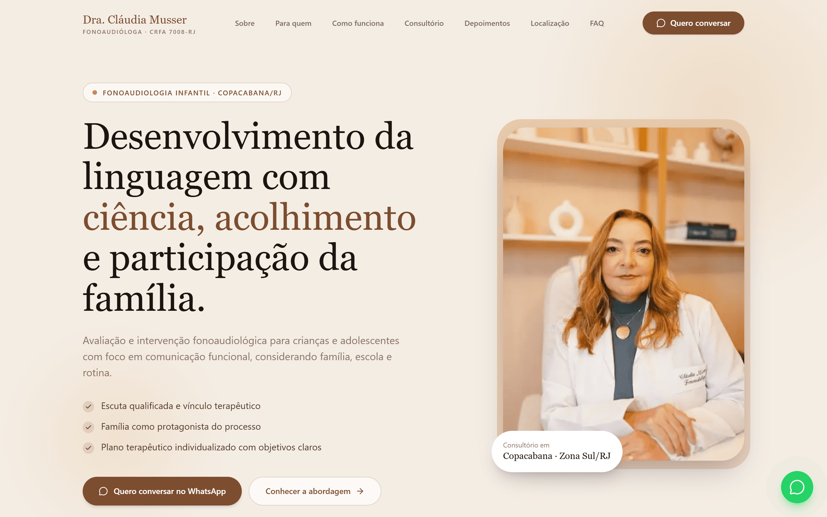 LP de Dra. Cláudia Musser no desktop